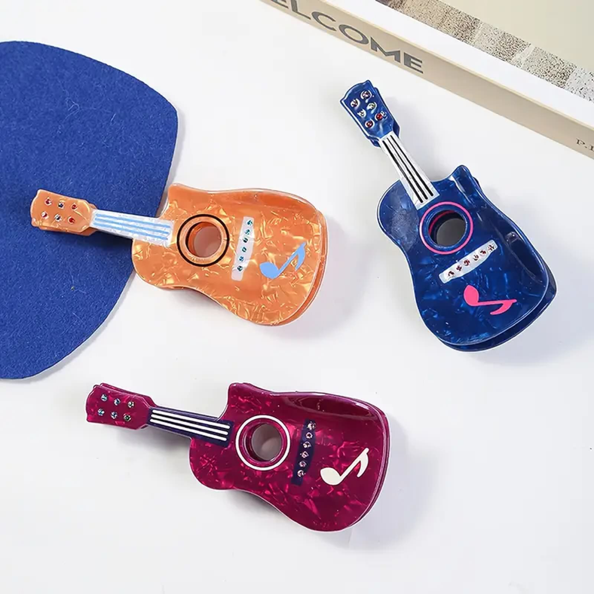 Preview: ROCK-HUS Haarspange Gitarre Orange