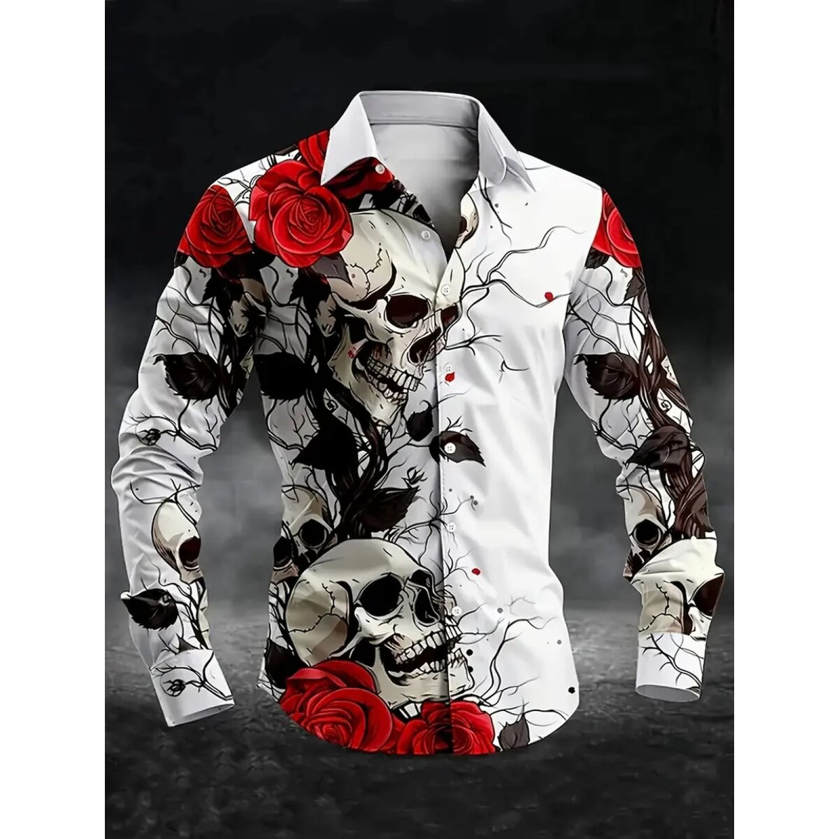 Preview: ROCK-HUS Hemd Skull & Roses