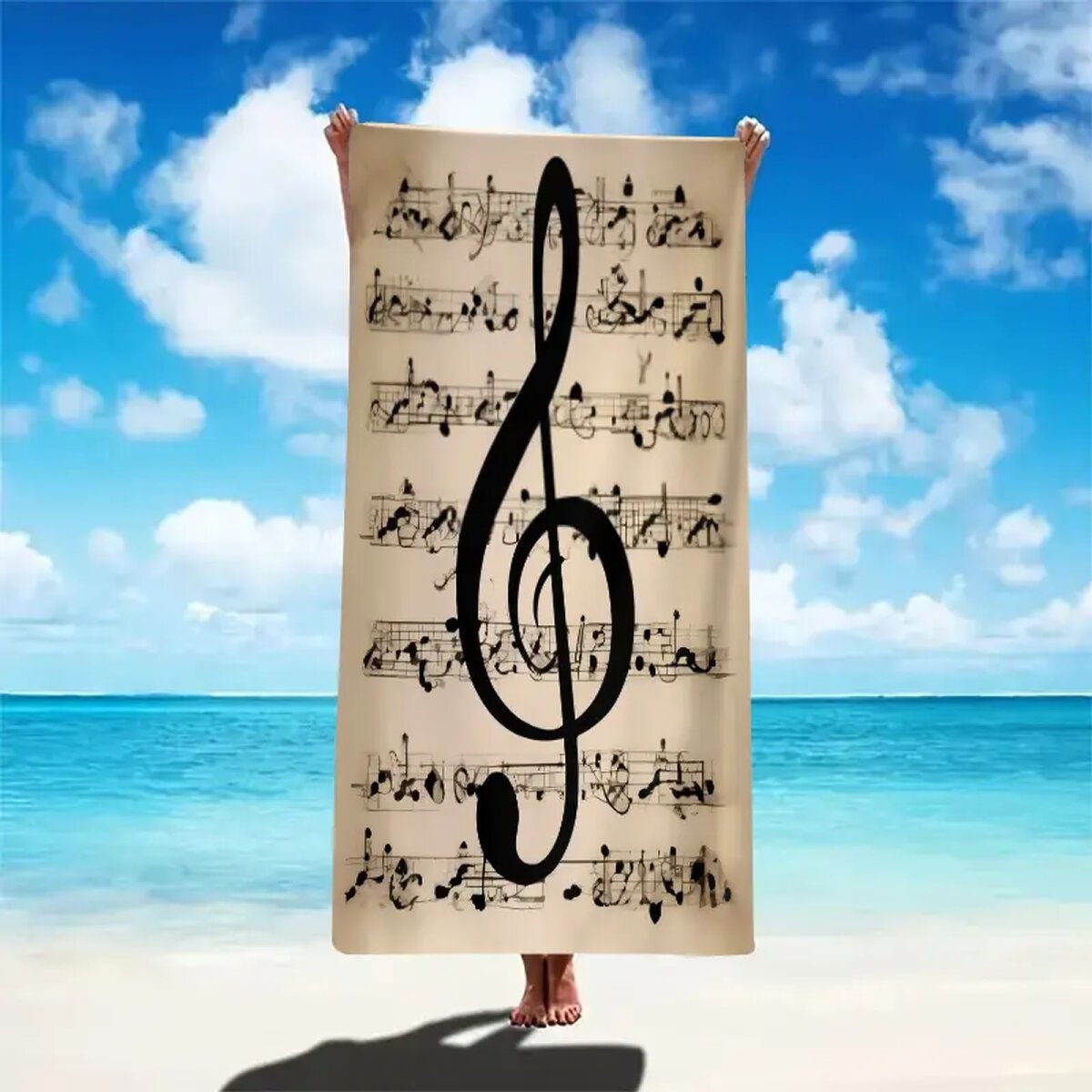 Preview: ROCK-HUS Badetuch Strandtuch Notenblatt