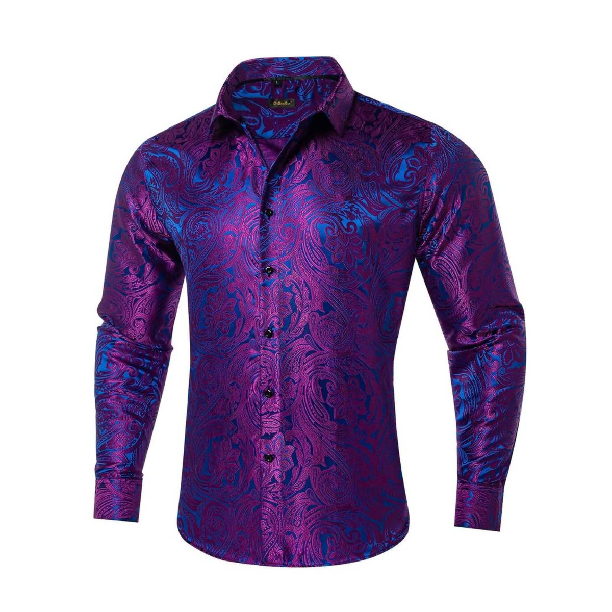 Preview: ROCK-HUS Hemd Lila-Blau Brokat-Art XXL