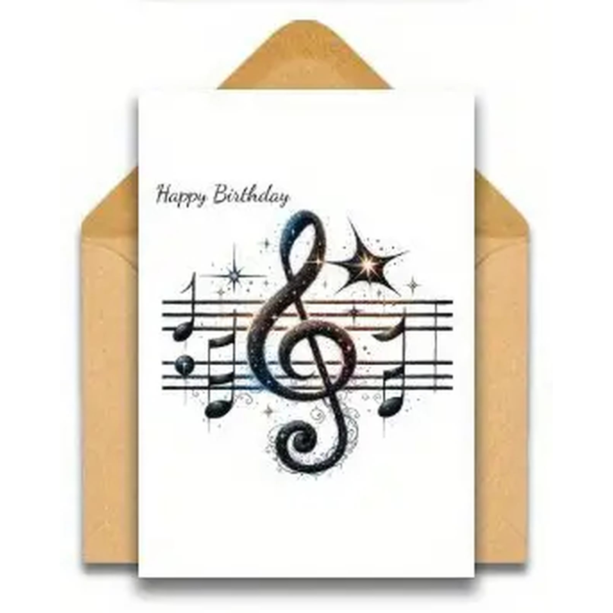 Preview: ROCK-HUS Glückwunschkarte Musiksymbole Sternenmelodie
