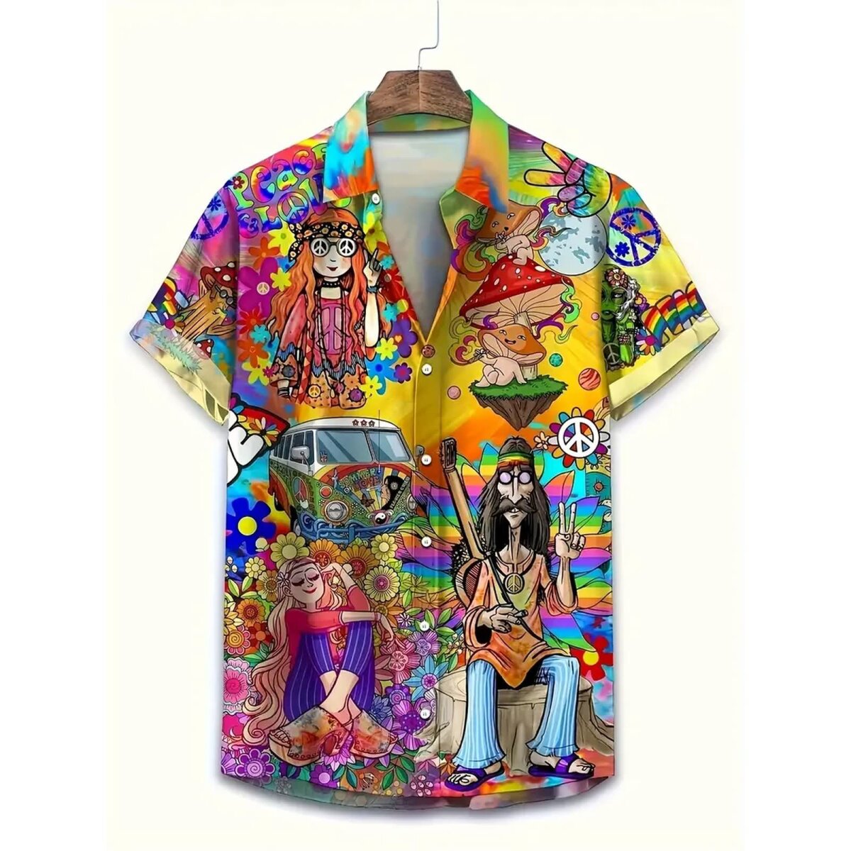 Preview: ROCK-HUS Hawai Hemd "Love & Peace" L