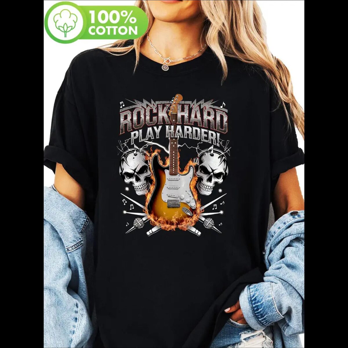 Preview: ROCK-HUS T-Shirt "Rock Hard - Play Harder"