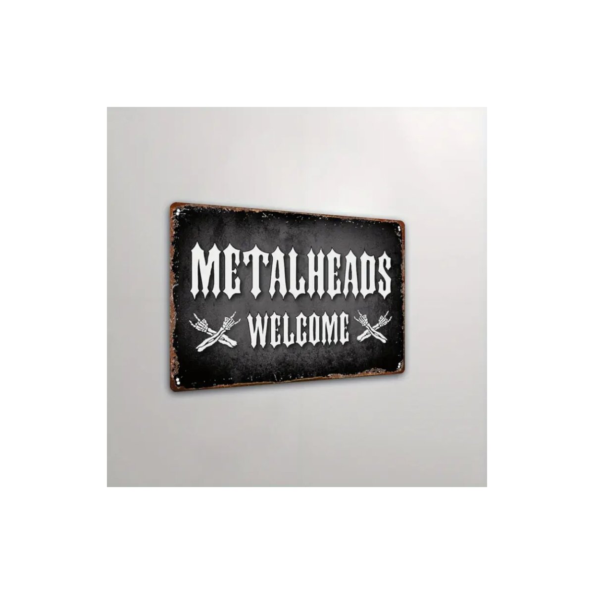 Preview: ROCK-HUS Metallschild 20x30cm Metalheads Welcome