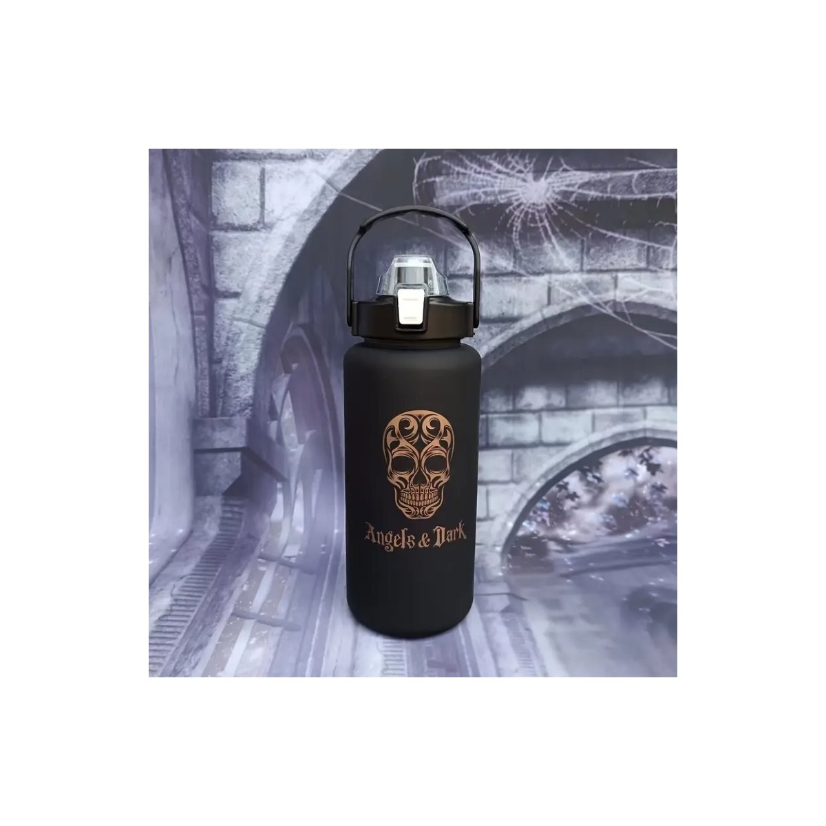 Preview: ROCK-HUS Trinkflasche Angels & Dark 2000 ml Schwarz