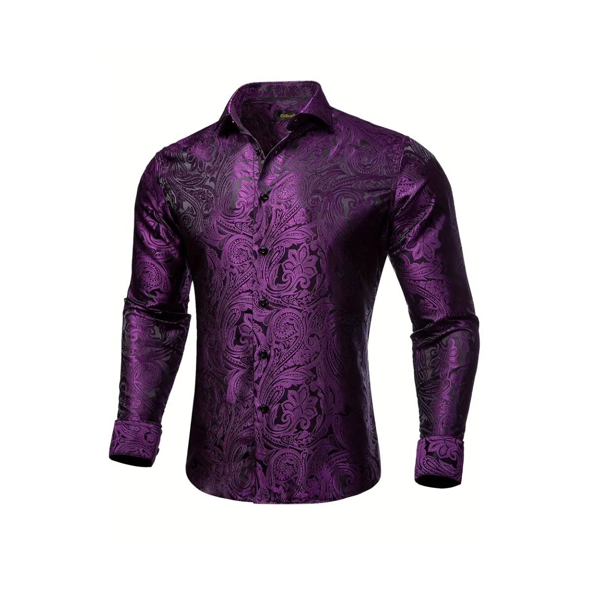 Preview: ROCK-HUS Hemd Lila-Schwarz Brokat-Art 3XL