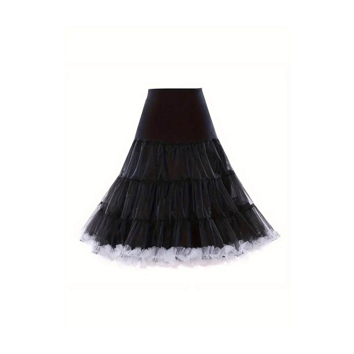 Preview: ROCK-HUS Petticoat hohe Taille versch. Farben Schwarz M