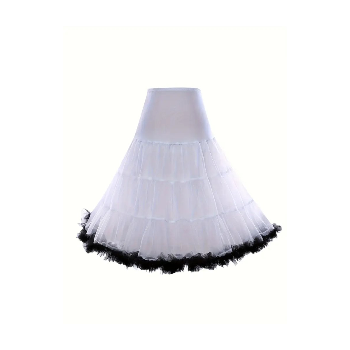Preview: ROCK-HUS Petticoat hohe Taille versch. Farben Weiss XL
