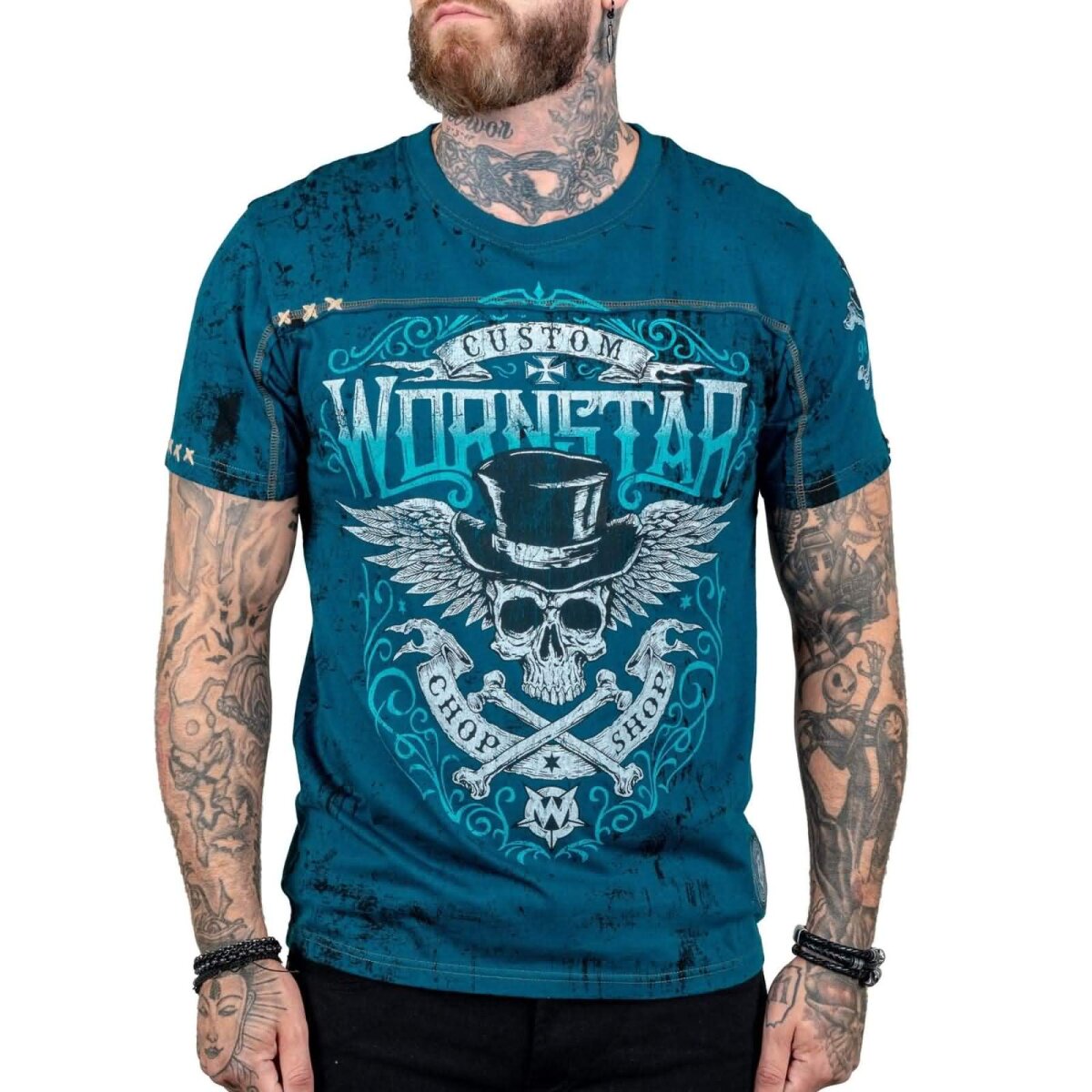 Preview: WORNSTAR Herren Artist Asylum Collection Elegantly Wasted Tee - Teal Türkisblau