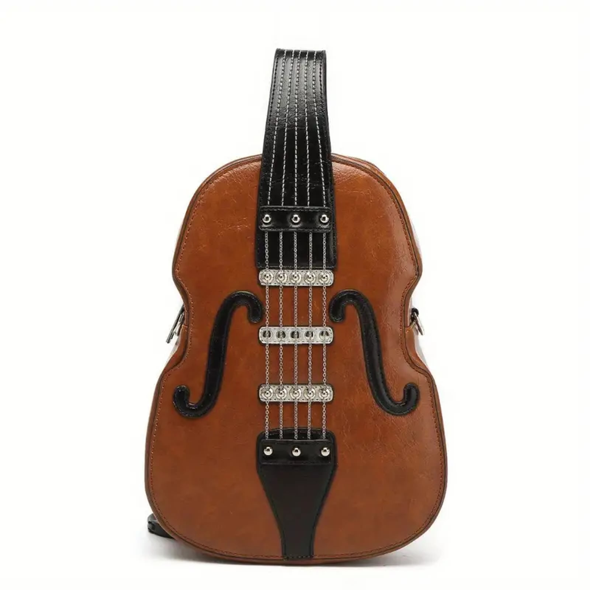 Preview: ROCK-HUS Handtasche/Rucksack Violine Groß Braun