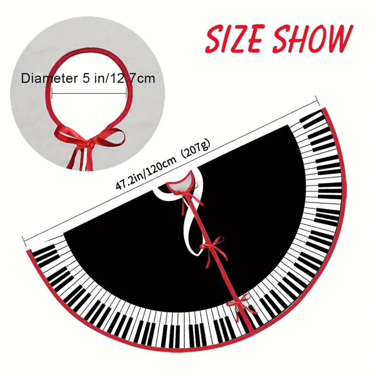 Preview: ROCK-HUS Weihnachtsbaum Unterlage Decke 120 cm Durchmesser