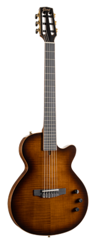 Preview: CORT E-Gitarre, Sunset Nylectric DLX, Nylon, Tobacco Sunburst, Preamp,