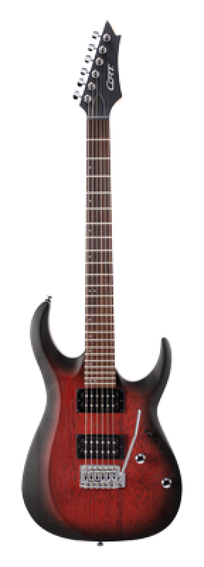 Preview: CORT E-Gitarre, X-100, Open Pore Black Cherry Burst