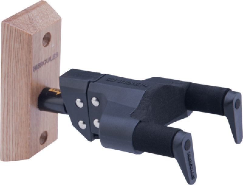 Preview: HERCULES Ukulelenwandhalter, AGS, kurz, Holzsockel, natur