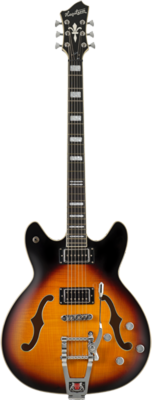 Preview: HAGSTROM E-Gitarre, Tremar Viking Baritone DLX, Tobacco Sunburst