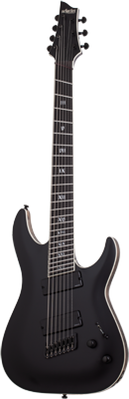 Preview: SCHECTER E-Gitarre, SLS Elite C-7 Multiscale Evil Twin, Satin Black