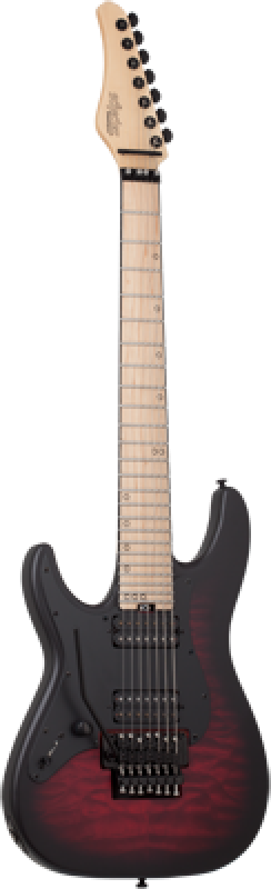 Preview: SCHECTER E-Gitarre, Miles Dimitri Baker-7 FR, Crimson Red Burst Satin,