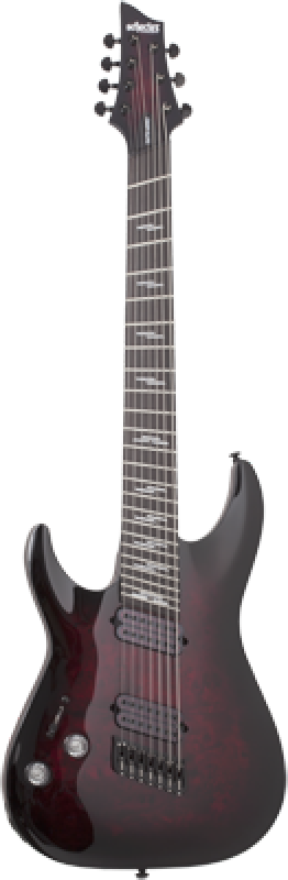 Preview: SCHECTER E-Gitarre, Omen Elite 7, MultiScale, Black Cherry Burst, Link