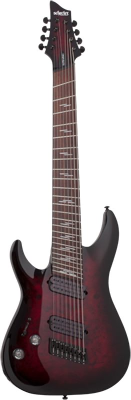 Preview: SCHECTER E-Gitarre, Omen Elite 8, MultiScale, Black Cherry Burst, Link