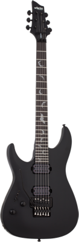Preview: SCHECTER E-Gitarre, Damien 6 FR, Satin Black, Linkshänder