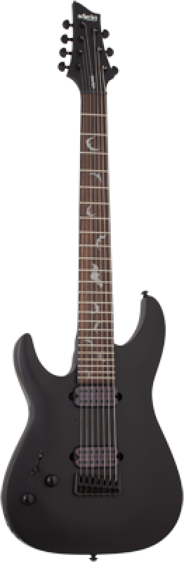 Preview: SCHECTER E-Gitarre, Damien 7, Satin Black, Linkshänder