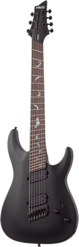 Preview: SCHECTER E-Gitarre, Damien 7, MultiScale, Satin Black