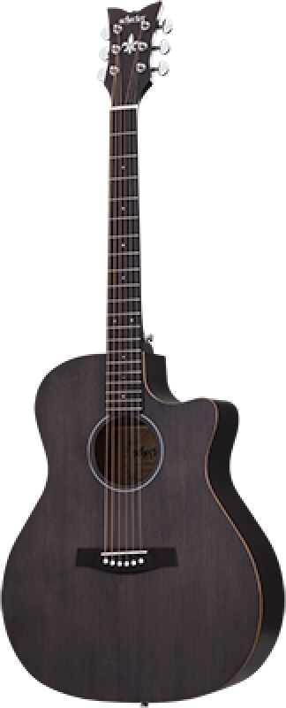 Preview: SCHECTER Westerngitarre, Deluxe, See-Thru Black Satin