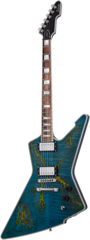 Preview: SCHECTER E-Gitarre, E-1 Electro Resin, Transparent Blue