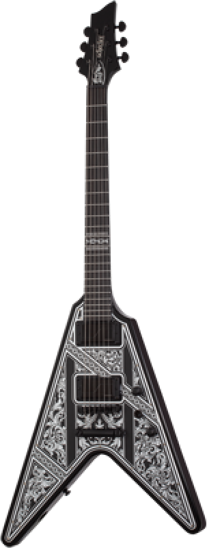 Preview: SCHECTER E-Gitarre, V-1 Pryzm Palladium, Gloss Black