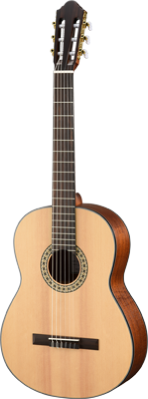 Preview: WALDEN Konzertgitarre, Decke massiv, Mattlack, EQ, Tasche