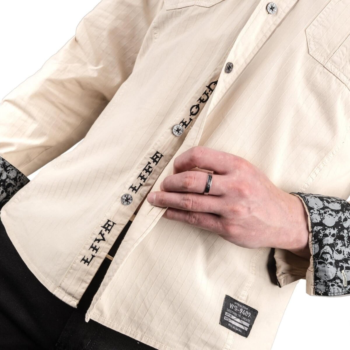 Preview: WORNSTAR Herren Rocknrolla Collection Raider Shirt sand
