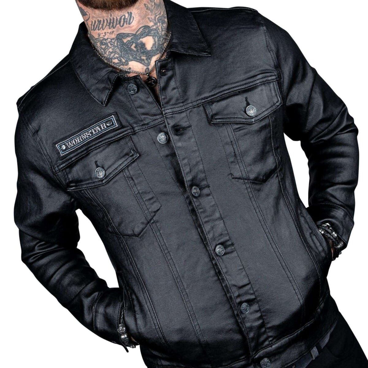 Preview: WORNSTAR Herren All Access Collection Idolmaker Waxed Denim Jacket Jacke schwarz