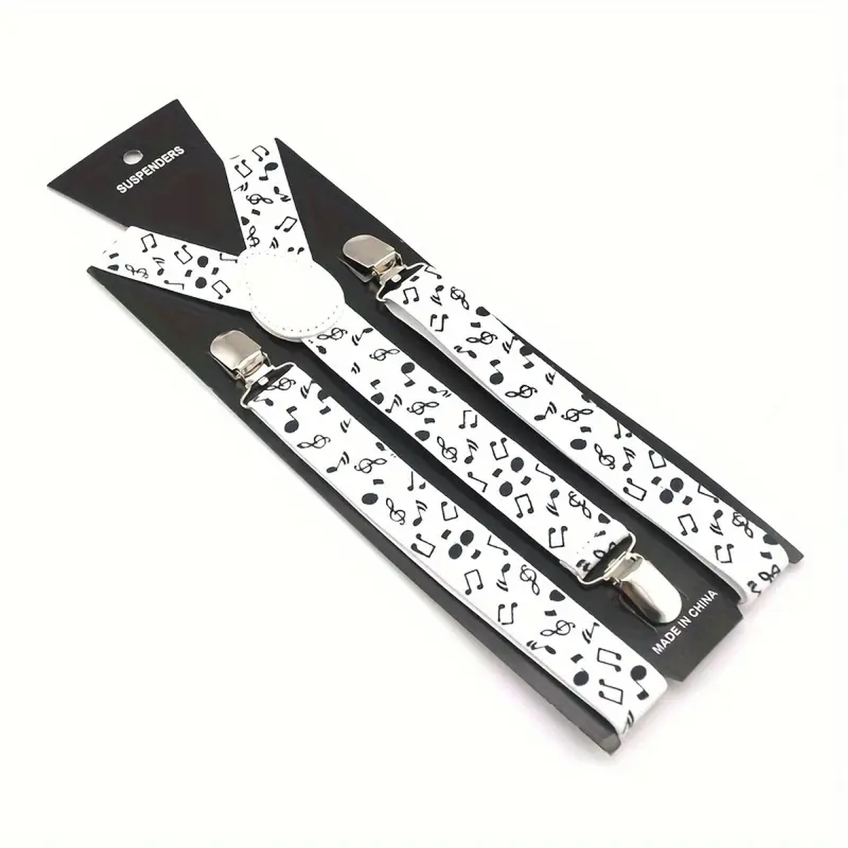 Preview: ROCK-HUS Hosenträger Noten weiss