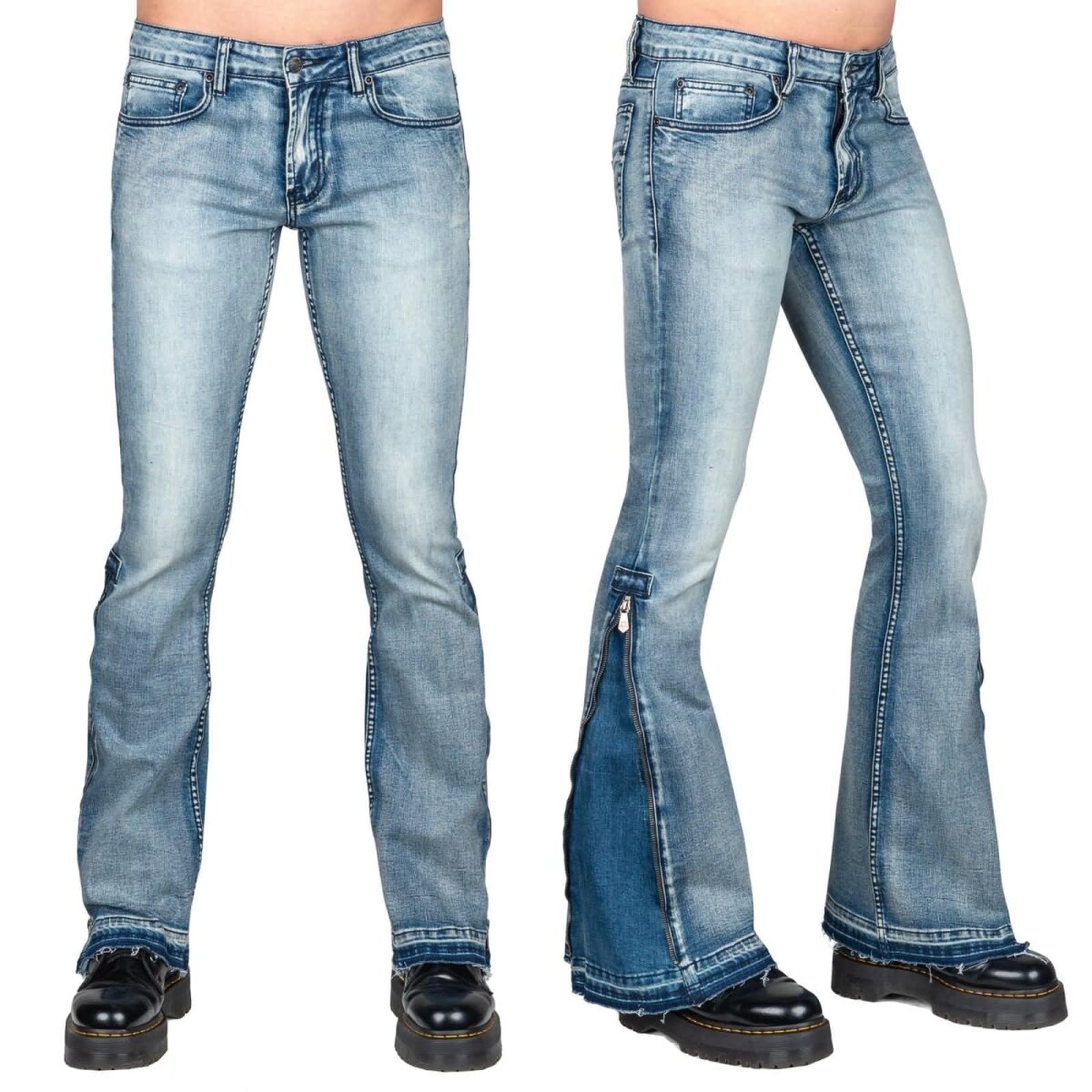 Preview: WORNSTAR Herren Essentials Collection Hellraiser Side Zipper Jeans - Classic Blue 36