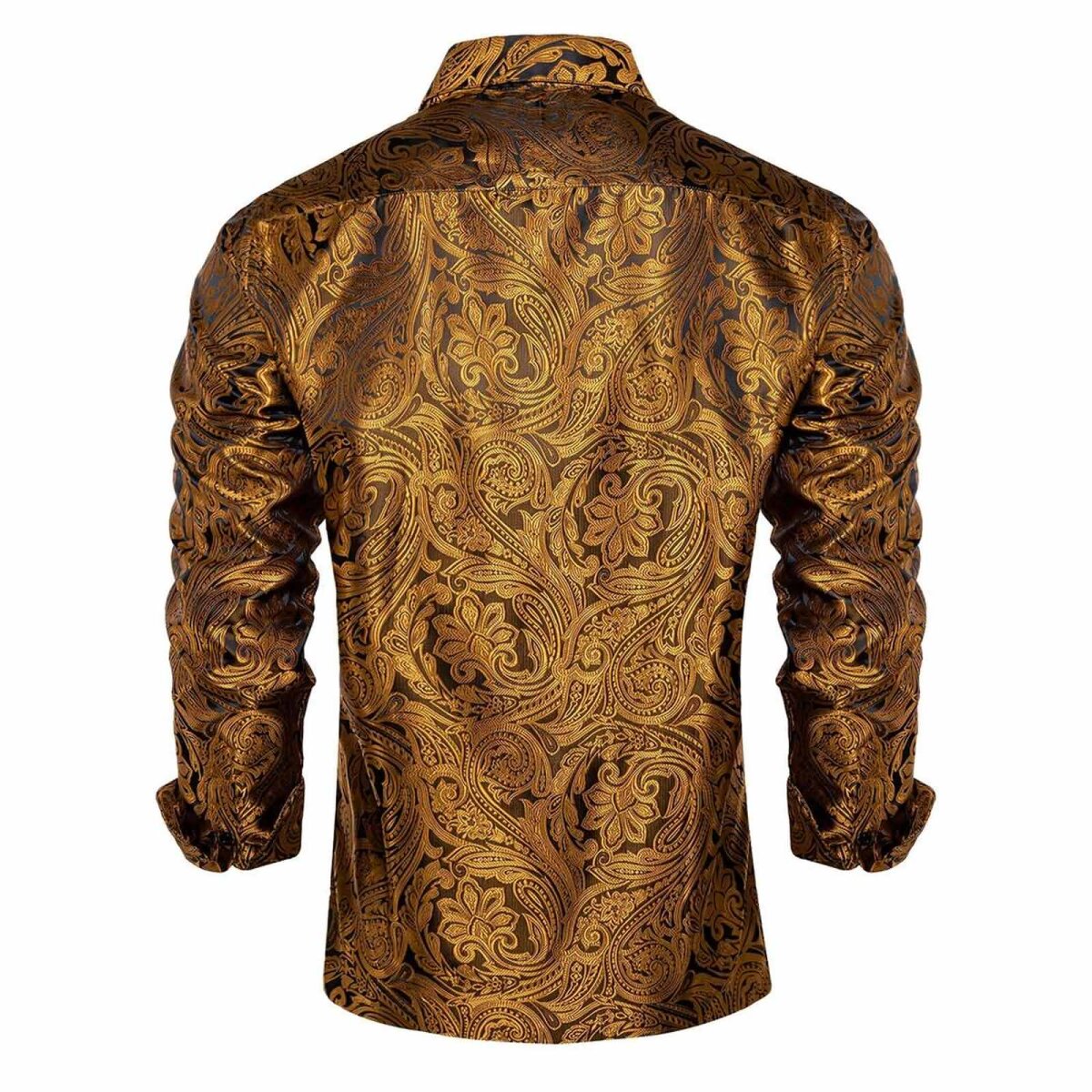 Preview: ROCK-HUS Hemd Gold-Schwarz Brokat-Art