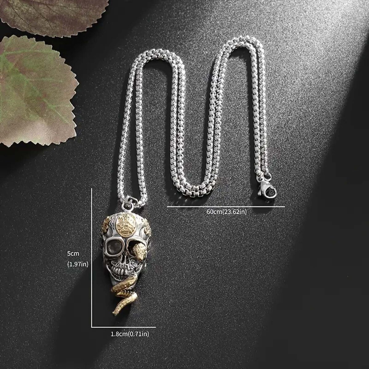 Preview: ROCK-HUS Halskette Snakeskull