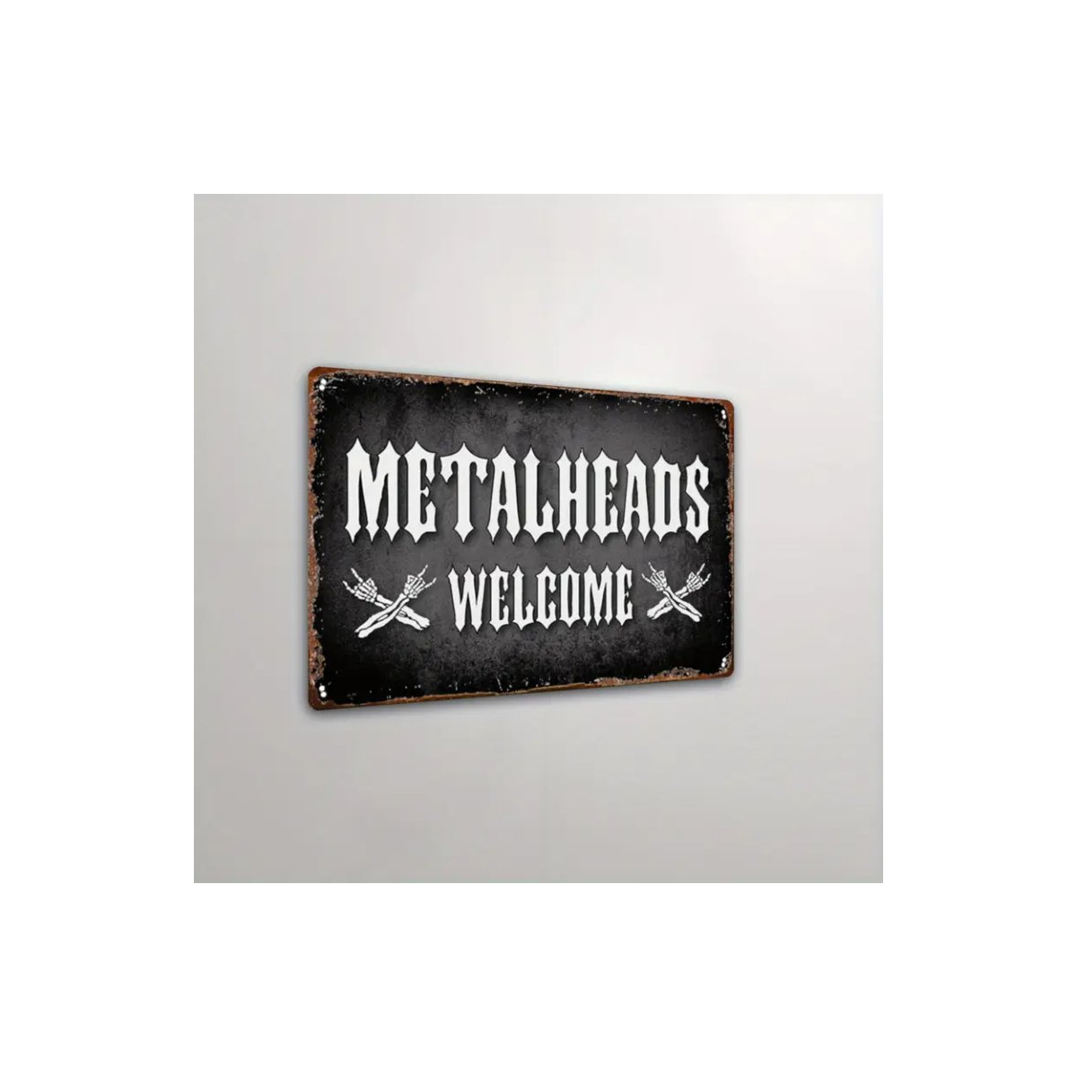 Preview: ROCK-HUS Metallschild 20x30cm Metalheads Welcome