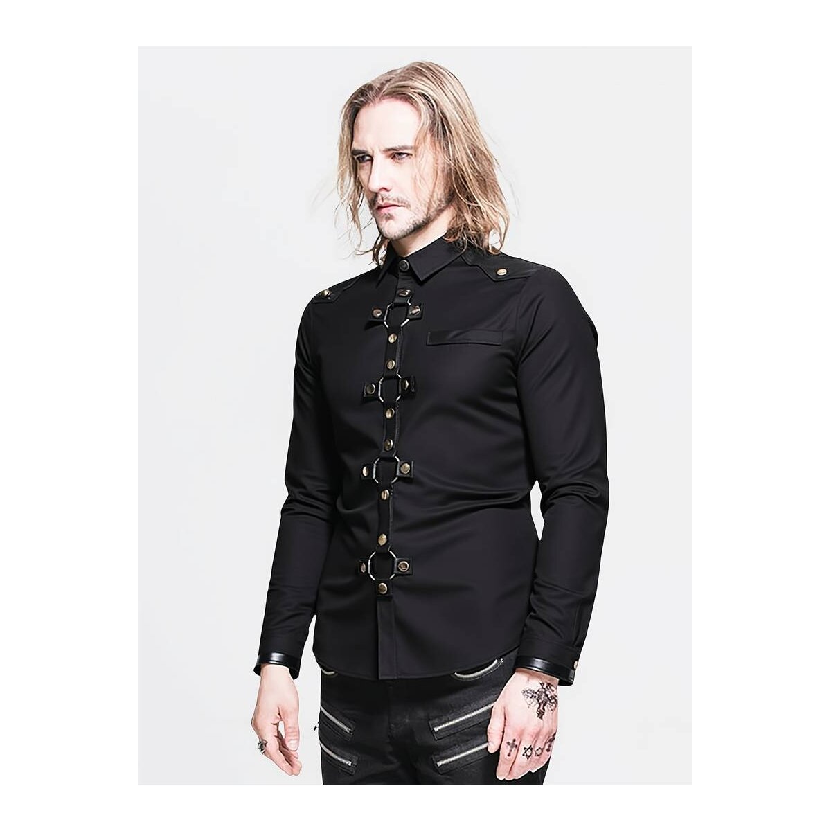 Preview: ROCK-HUS Hemd Gothic Metallringe