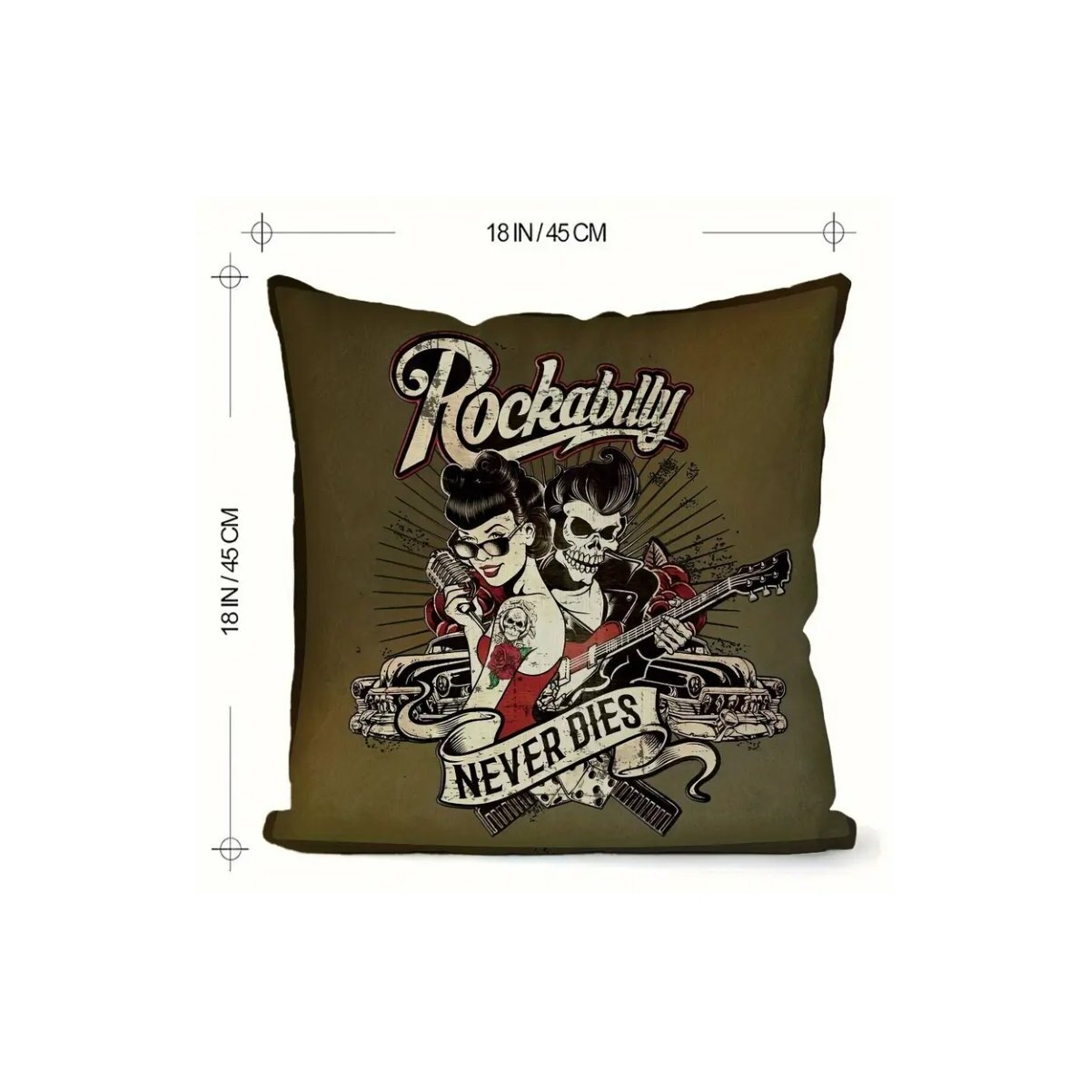 Preview: ROCK-HUS Kopfkissenbezug Rockabilly Never Dies