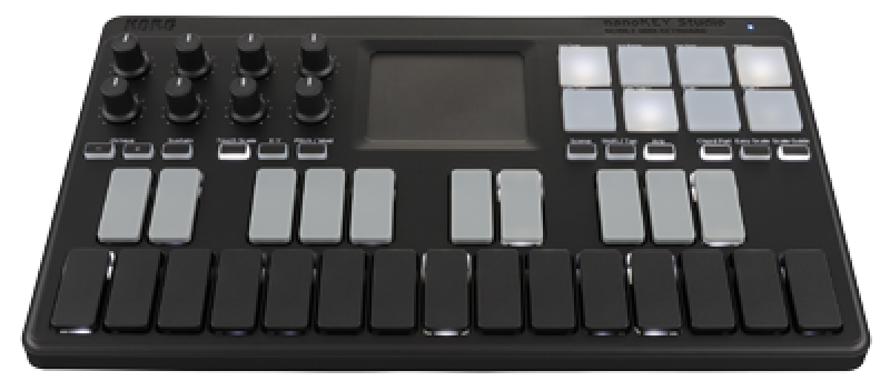 Preview: KORG USB-Controller, Bluetooth, nanoKEY Studio, 8 Pads, schwarz