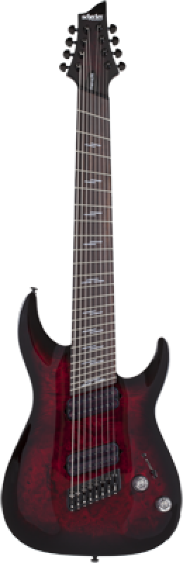 Preview: SCHECTER E-Gitarre, Omen Elite 8, MultiScale, Black Cherry Burst