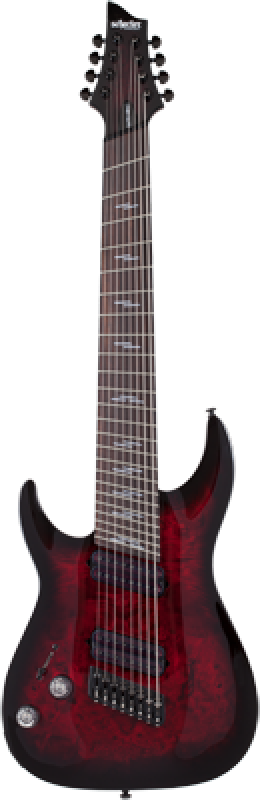 Preview: SCHECTER E-Gitarre, Omen Elite 8, MultiScale, Black Cherry Burst, Link