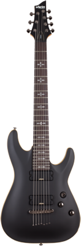 Preview: SCHECTER E-Gitarre, Demon 7, Aged Black Satin