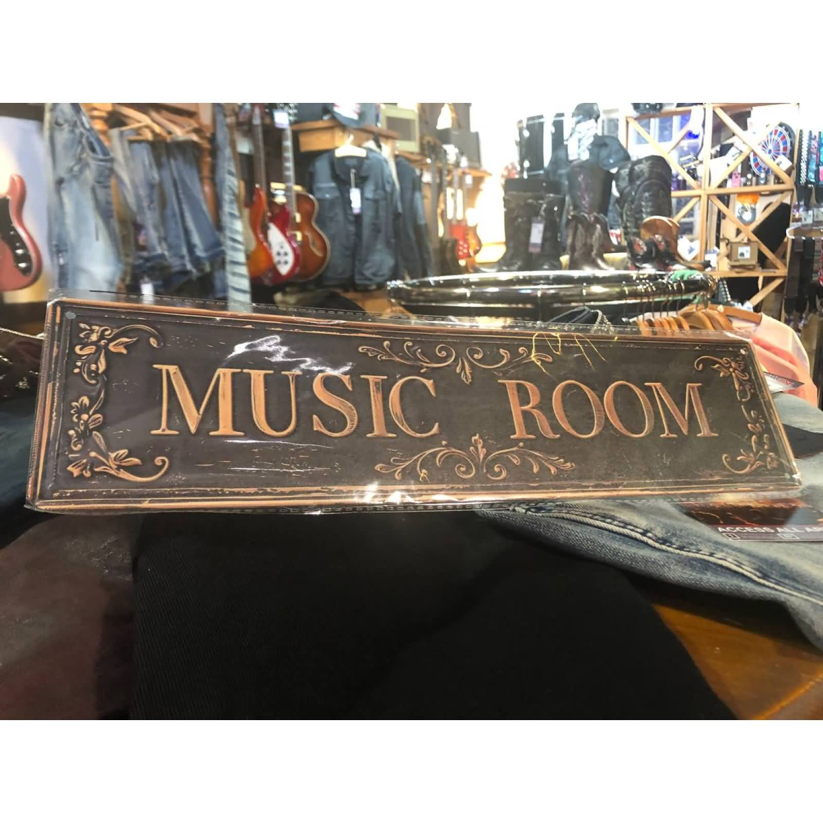 Preview: ROCK-HUS Music Room Schild Vintage