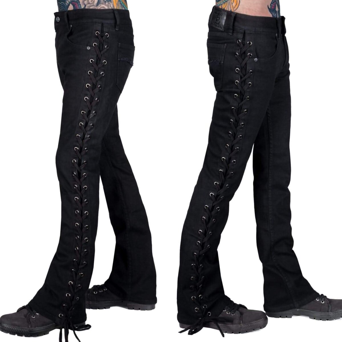 Preview: WORNSTAR Unisex Essentials Collection Hellraiser Side Laced Jeans schwarz 38