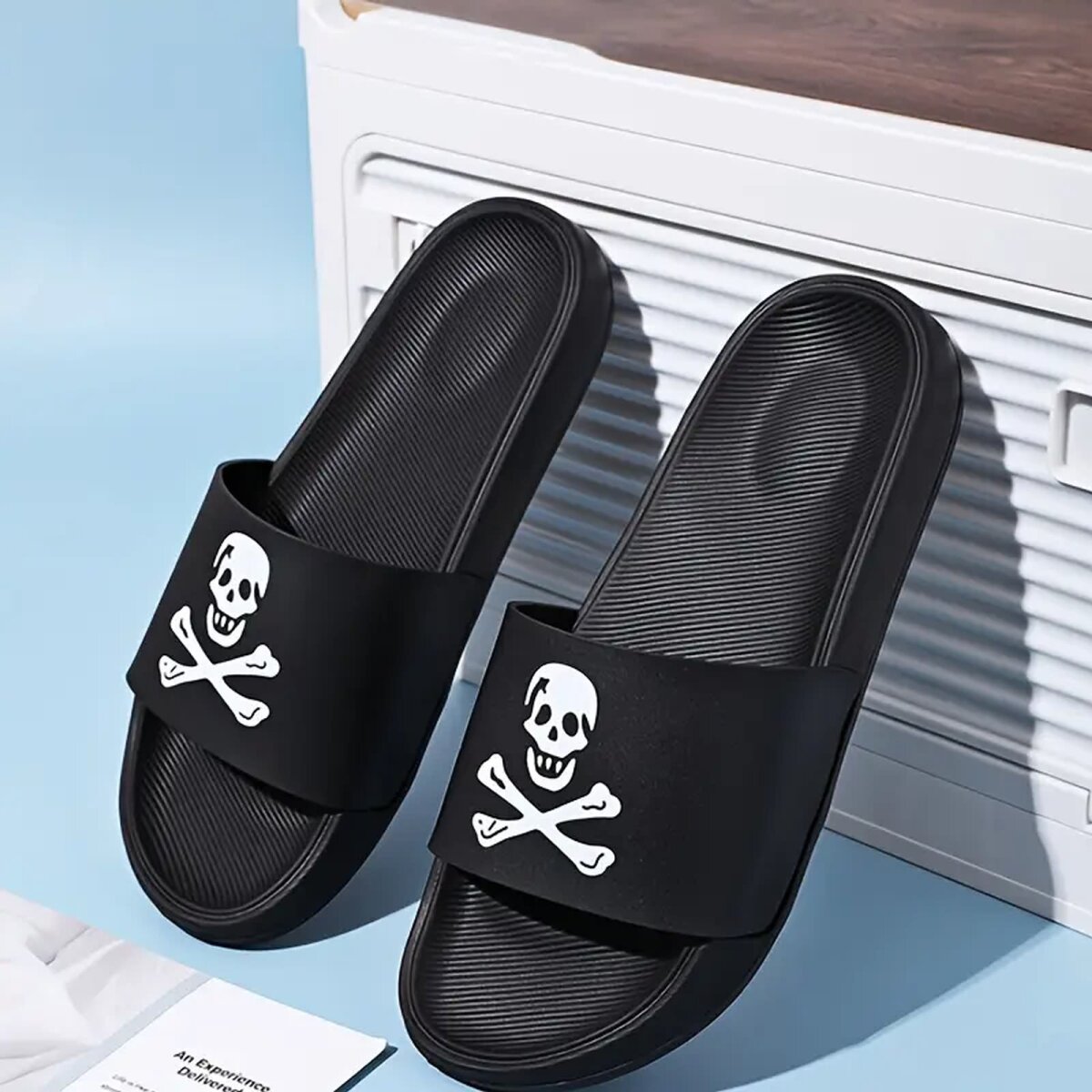 Preview: ROCK-HUS Badelatschen - Sandalen Skull´n Bones