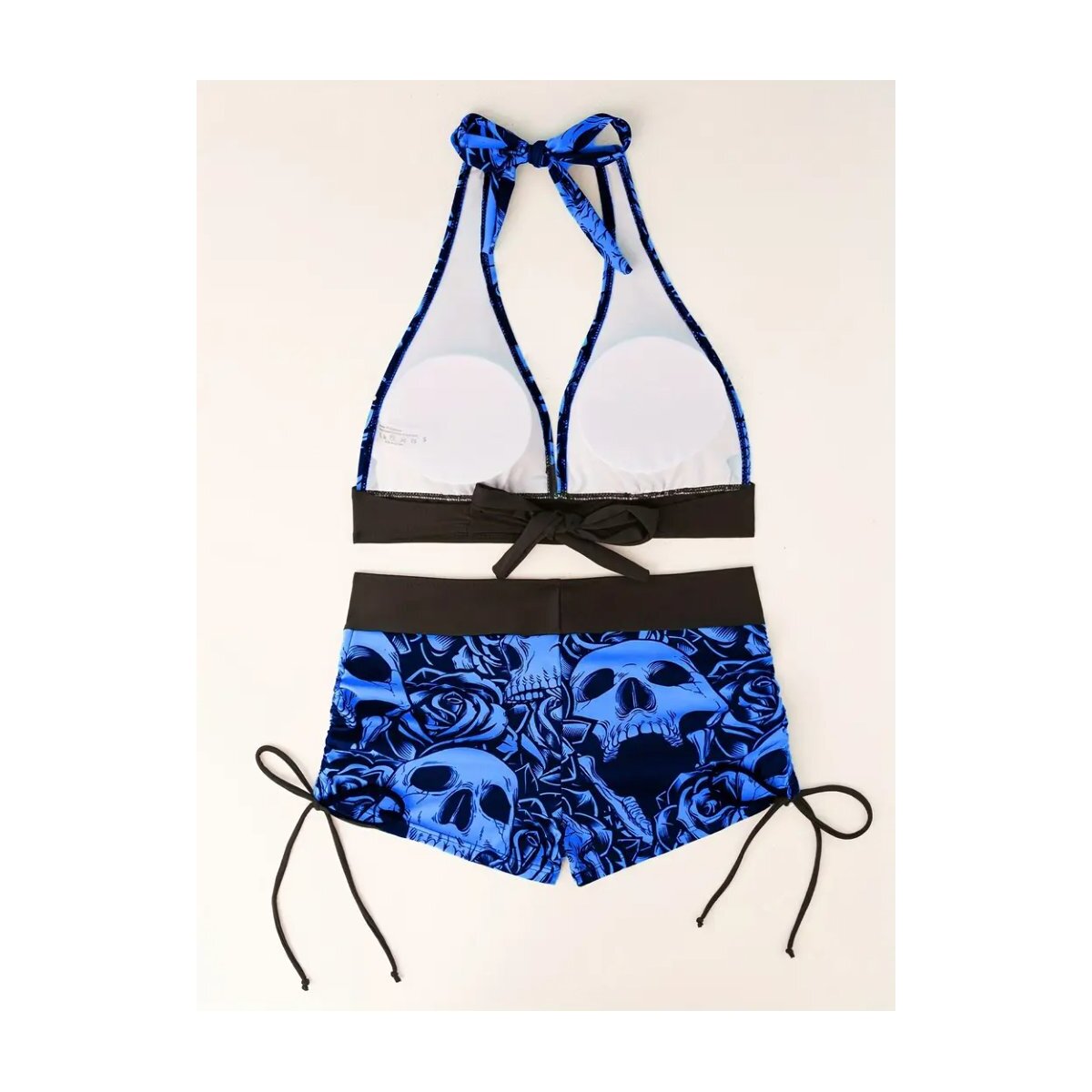 Preview: ROCK-HUS Bikini Panty Blau/Schwarz Skull´n Roses
