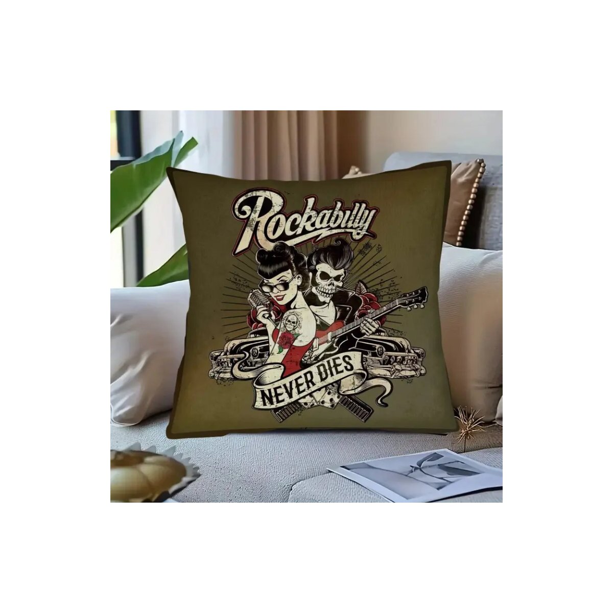 Preview: ROCK-HUS Kopfkissenbezug Rockabilly Never Dies