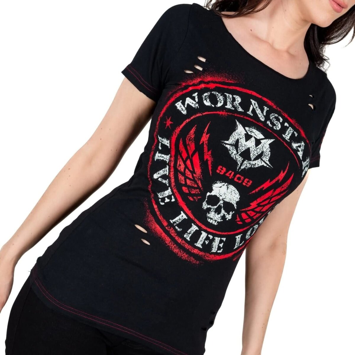 Preview: WORNSTAR Damen Sirens Collection Magna Vita Tee T-Shirt schwarz