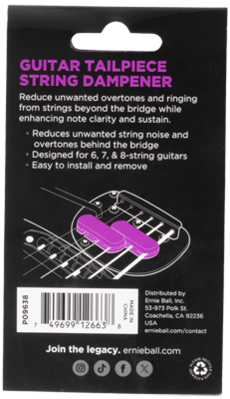 Preview: ERNIE BALL Zubehör, Saitendämpfer Gitarre, Brücke